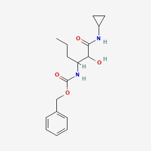 molecular formula C17H24N2O4 B8471631 [(S)-1-(Cyclopropylcarbamoyl-hydroxy-methyl)-butyl]-carbamic acid benzyl ester 