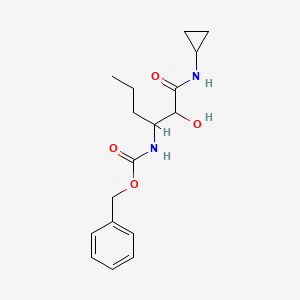 molecular formula C17H24N2O4 B8471631 [1-(Cyclopropylcarbamoyl-hydroxy-methyl)-butyl]-carbamic acid benzyl ester 
