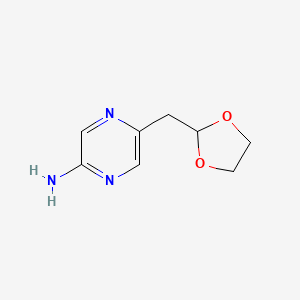 molecular formula C8H11N3O2 B8471682 5-[1,3]Dioxolan-2-ylmethyl-pyrazin-2-ylamine 