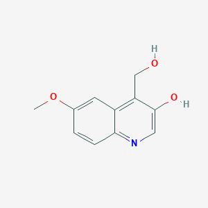 molecular formula C11H11NO3 B8471708 4-Hydroxymethyl-6-methoxy-quinoline-3-ol 