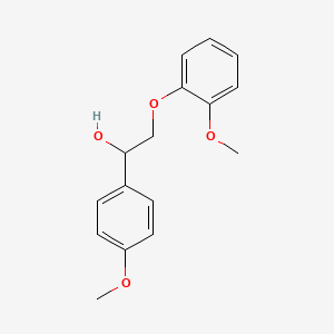 molecular formula C16H18O4 B8471853 1-(4-Methoxyphenyl)-2-(2-methoxyphenoxy)ethanol 
