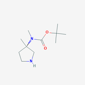 molecular formula C11H22N2O2 B8472114 tert-Butyl methyl[(3S)-3-methylpyrrolidin-3-yl]carbamate 