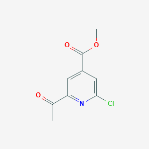 molecular formula C9H8ClNO3 B8472151 Methyl 2-acetyl-6-chloroisonicotinate 