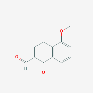 molecular formula C12H12O3 B8472360 2-Formyl-5-methoxy-1-tetralone 