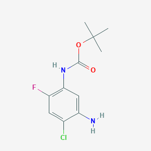 molecular formula C11H14ClFN2O2 B8472443 Tert-butyl(5-amino-4-chloro-2-fluorophenyl)carbamate 