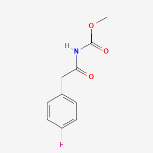 molecular formula C10H10FNO3 B8472445 Methyl 2-(4-fluorophenyl)acetylcarbamate 