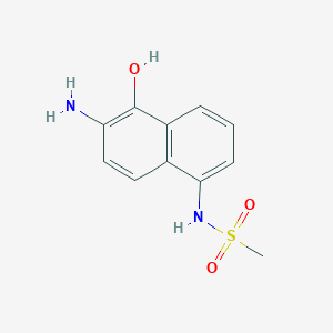 molecular formula C11H12N2O3S B8472474 N-(5-hydroxy-6-aminonaphthalen-1-yl)methanesulphonamide 