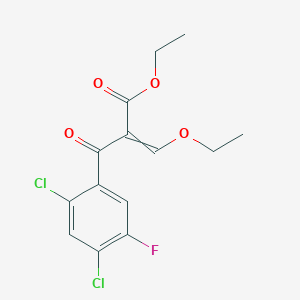 molecular formula C14H13Cl2FO4 B8472485 Ethyl 2-(2,4-dichloro-5-fluorobenzoyl)-3-ethoxyacrylate CAS No. 86483-52-5