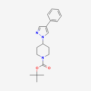 molecular formula C19H25N3O2 B8472552 tert-butyl 4-(4-phenylpyrazol-1-yl)piperidine-1-carboxylate 