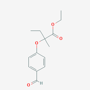 molecular formula C14H18O4 B8472558 Ethyl 2-(4-formylphenoxy)-2-methylbutanoate CAS No. 62187-14-8