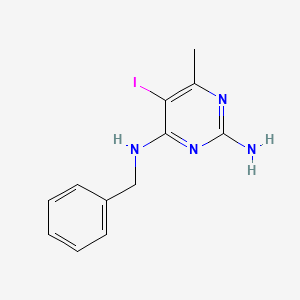 molecular formula C12H13IN4 B8472658 N4-benzyl-5-iodo-6-methylpyrimidine-2,4-diamine 