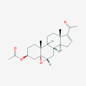 molecular formula C23H32O4 B084728 [(1S,2R,5S,7R,9S,11S,12S,16S)-15-Acetyl-2,16-dimethyl-8-oxapentacyclo[9.7.0.02,7.07,9.012,16]octadec-14-en-5-yl] acetate CAS No. 14279-42-6