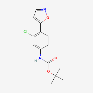molecular formula C14H15ClN2O3 B8472814 (3-Chloro-4-isoxazol-5-yl-phenyl)-carbamic Acid Tert-butyl Ester 