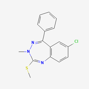 molecular formula C16H14ClN3S B8472820 7-Chloro-3-methyl-2-methylthio-5-phenyl-3H-1,3,4-benzotriazepine CAS No. 70437-50-2