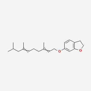 molecular formula C21H30O2 B8472917 6-[(3,7,9-Trimethyldeca-2,6-dien-1-YL)oxy]-2,3-dihydro-1-benzofuran CAS No. 51079-41-5