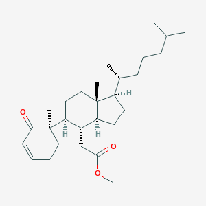 molecular formula C28H46O3 B084732 Methyl 2-[(1R,3aS,4S,5S,7aR)-7a-methyl-1-[(2R)-6-methylheptan-2-yl]-5-[(1R)-1-methyl-2-oxocyclohex-3-en-1-yl]-1,2,3,3a,4,5,6,7-octahydroinden-4-yl]acetate CAS No. 14772-40-8