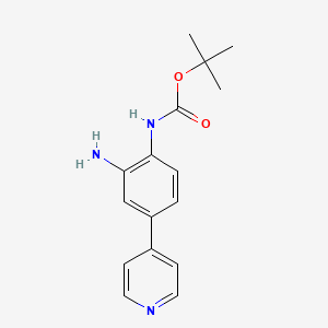 molecular formula C16H19N3O2 B8473223 Carbamic acid,n-[2-amino-4-(4-pyridinyl)phenyl]-,1,1-dimethylethyl ester 
