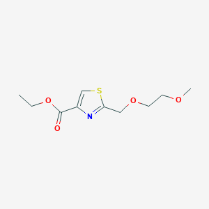 molecular formula C10H15NO4S B8473306 Ethyl 2-((2-methoxyethoxy)methyl)thiazole-4-carboxylate 