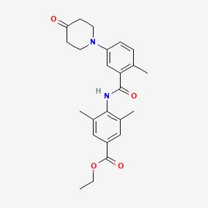 molecular formula C24H28N2O4 B8473605 ethyl 3,5-dimethyl-4-[[2-methyl-5-(4-oxopiperidin-1-yl)benzoyl]amino]benzoate 