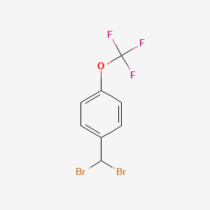 molecular formula C8H5Br2F3O B8473721 Benzene, 1-(dibromomethyl)-4-(trifluoromethoxy)- 