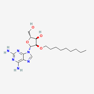 molecular formula C19H32N6O4 B8473748 (2R,3R,4R,5R)-5-(2,6-Diamino-9H-purin-9-yl)-2-(hydroxymethyl)-4-(nonyloxy)tetrahydrofuran-3-ol 
