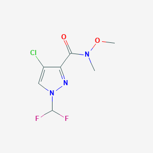 molecular formula C7H8ClF2N3O2 B8473878 4-Chloro-1-difluoromethyl-1H-pyrazole-3-carboxylic acid methoxy-methyl-amide 