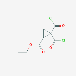 molecular formula C8H8Cl2O4 B8473953 Ethyl 2,2-bis(chlorocarbonyl)cyclopropanecarboxylate 
