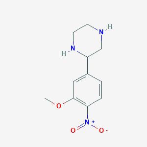 molecular formula C11H15N3O3 B8474041 Piperazine,2-(3-methoxy-4-nitrophenyl)- 