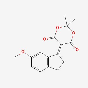 molecular formula C16H16O5 B8474079 5-(6-methoxy-2,3-dihydroinden-1-ylidene)-2,2-dimethyl-1,3-dioxane-4,6-dione 