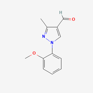 molecular formula C12H12N2O2 B8474119 1-(2-methoxyphenyl)-3-methyl-1H-pyrazole-4-carbaldehyde 