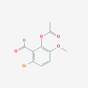 molecular formula C10H9BrO4 B8474153 3-Bromo-2-formyl-6-methoxyphenyl acetate 