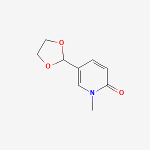 molecular formula C9H11NO3 B8474159 5-(1,3-Dioxolan-2-yl)-1-methyl-2(1h)-pyridinone 