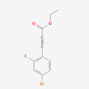 molecular formula C11H8BrFO2 B8474263 Ethyl 3-(4-bromo-2-fluorophenyl)propiolate 