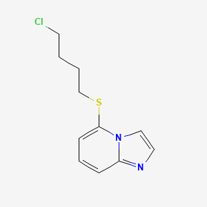 molecular formula C11H13ClN2S B8474286 Imidazo[1,2-a]pyridine,5-[(4-chlorobutyl)thio]- 