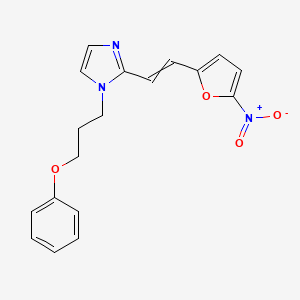 molecular formula C18H17N3O4 B8474305 2-[2-(5-Nitrofuran-2-yl)ethenyl]-1-(3-phenoxypropyl)-1H-imidazole CAS No. 61959-55-5