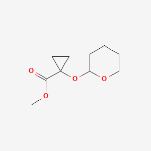 molecular formula C10H16O4 B8474342 Methyl 1-[(Tetrahydro-2H-pyran-2-yl)oxy]cyclopropanecarboxylate 