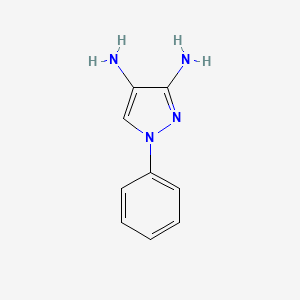 molecular formula C9H10N4 B8474399 1-phenylpyrazole-3,4-diamine 