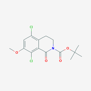 molecular formula C15H17Cl2NO4 B8474457 tert-butyl 5,8-dichloro-7-methoxy-1-oxo-3,4-dihydroisoquinoline-2-carboxylate 