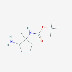 molecular formula C11H22N2O2 B8474711 tert-Butyl N-(2-amino-1-methylcyclopentyl)carbamate 