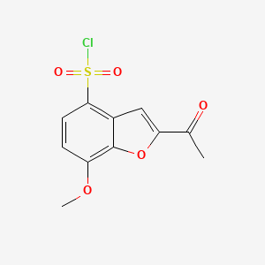 2-Acetyl-7-methoxy-4-benzofuransulphonyl chloride