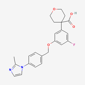 4-(3-Fluoro-5-((4-(2-methyl-1H-imidazol-1-YL)benzyl)oxy)phenyl)tetrahydro-2H-pyran-4-carboxylic acid