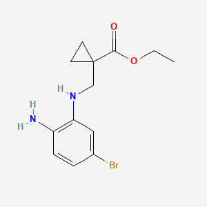 molecular formula C13H17BrN2O2 B8475069 ethyl 1-[(2-amino-5-bromoanilino)methyl]cyclopropane-1-carboxylate 