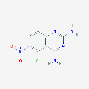 molecular formula C8H6ClN5O2 B8475089 2,4-Diamino-5-chloro-6-nitroquinazoline CAS No. 27023-81-0