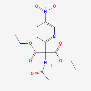 molecular formula C14H17N3O7 B8475092 Diethyl 2-acetamido-2-(5-nitropyridin-2-yl)propanedioate CAS No. 67938-67-4