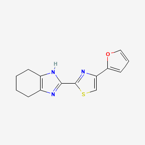 molecular formula C14H13N3OS B8475112 2-[4-(Furan-2-yl)-1,3-thiazol-2-yl]-4,5,6,7-tetrahydro-1H-benzimidazole CAS No. 917566-92-8