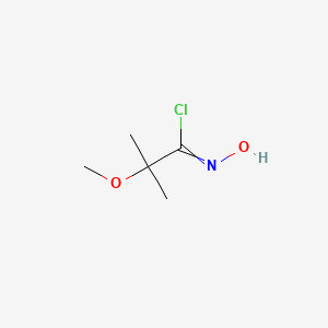 molecular formula C5H10ClNO2 B8475132 N-Hydroxy-2-methoxy-2-methylpropanimidoyl chloride CAS No. 26738-13-6