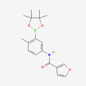 molecular formula C18H22BNO4 B8475138 N-[4-methyl-3-(4,4,5,5-tetramethyl-1,3,2-dioxaborolan-2-yl)phenyl]furan-3-carboxamide 