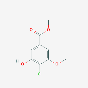 molecular formula C9H9ClO4 B8475145 4-Chloro-3-hydroxy-5-methoxy-benzoic Acid Methyl Ester 