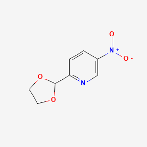 molecular formula C8H8N2O4 B8475214 2-(1,3-Dioxolanyl)-5-nitropyridine 