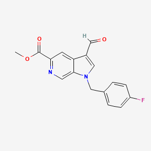 1h-Pyrrolo[2,3-c]pyridine-5-carboxylic acid,1-[(4-fluorophenyl)methyl]-3-formyl-,methyl ester